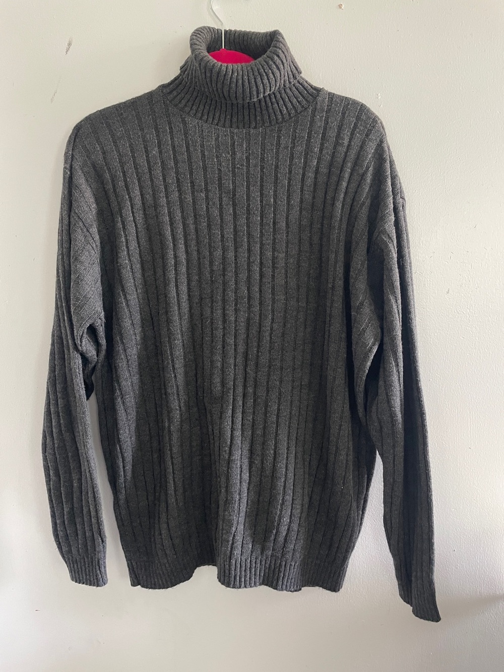 Women's Ribbed Turtleneck Sweater - Charcoal Gray